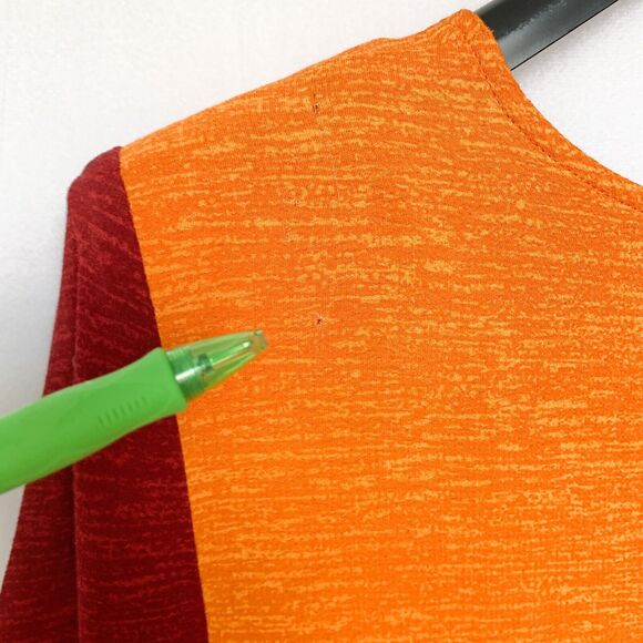 K.C. Spencer Dress Sz 12 Red Orange‎ Short Sleeves 100% Rayon *With Flaws* - Picture 12 of 12